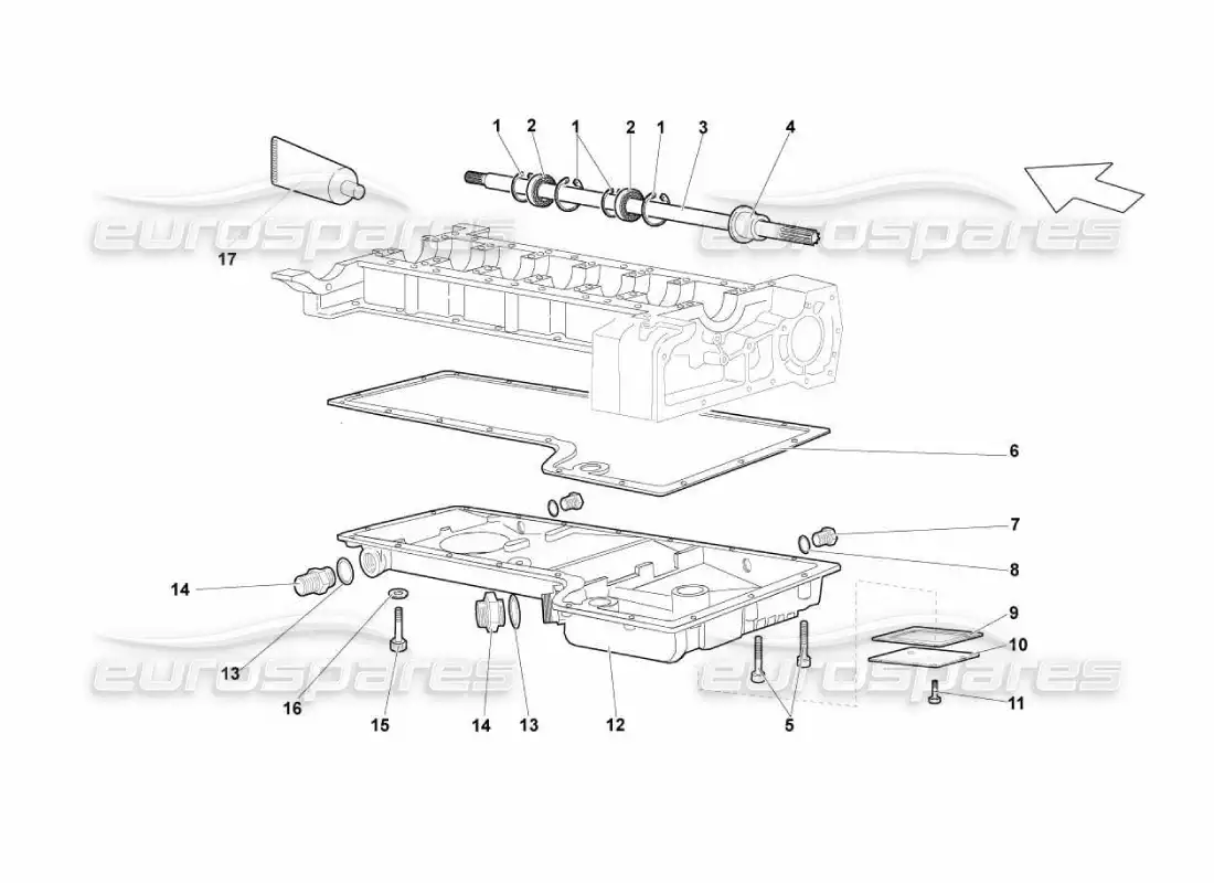 lamborghini murcielago lp670 oil sump parts diagram