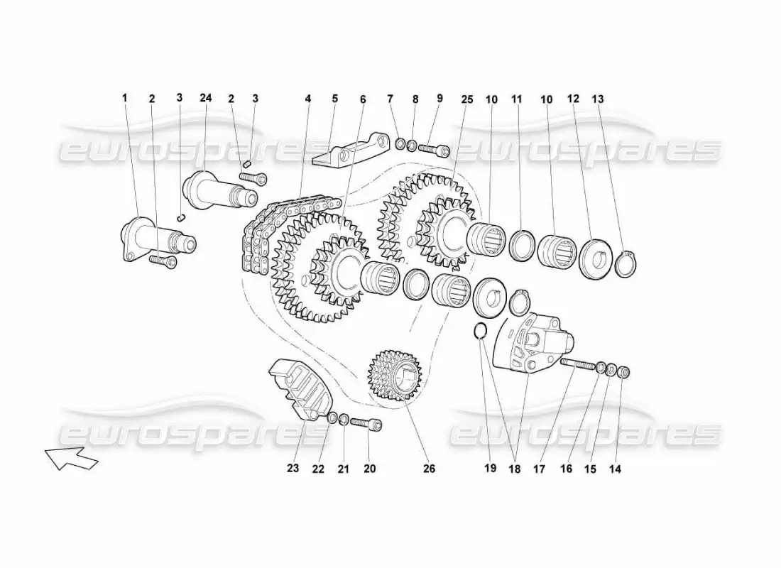 lamborghini murcielago lp670 head timing system parts diagram