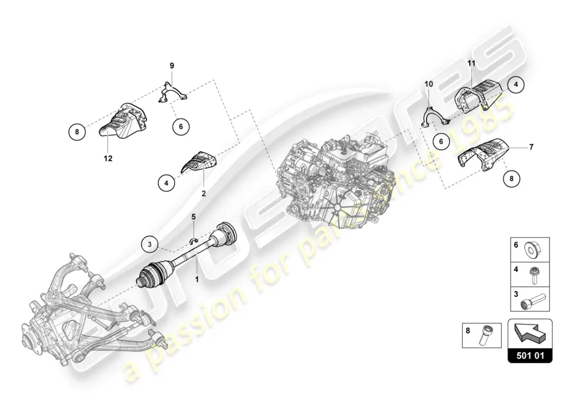 lamborghini lp600-4 zhong coupe (2015) axle shaft rear parts diagram