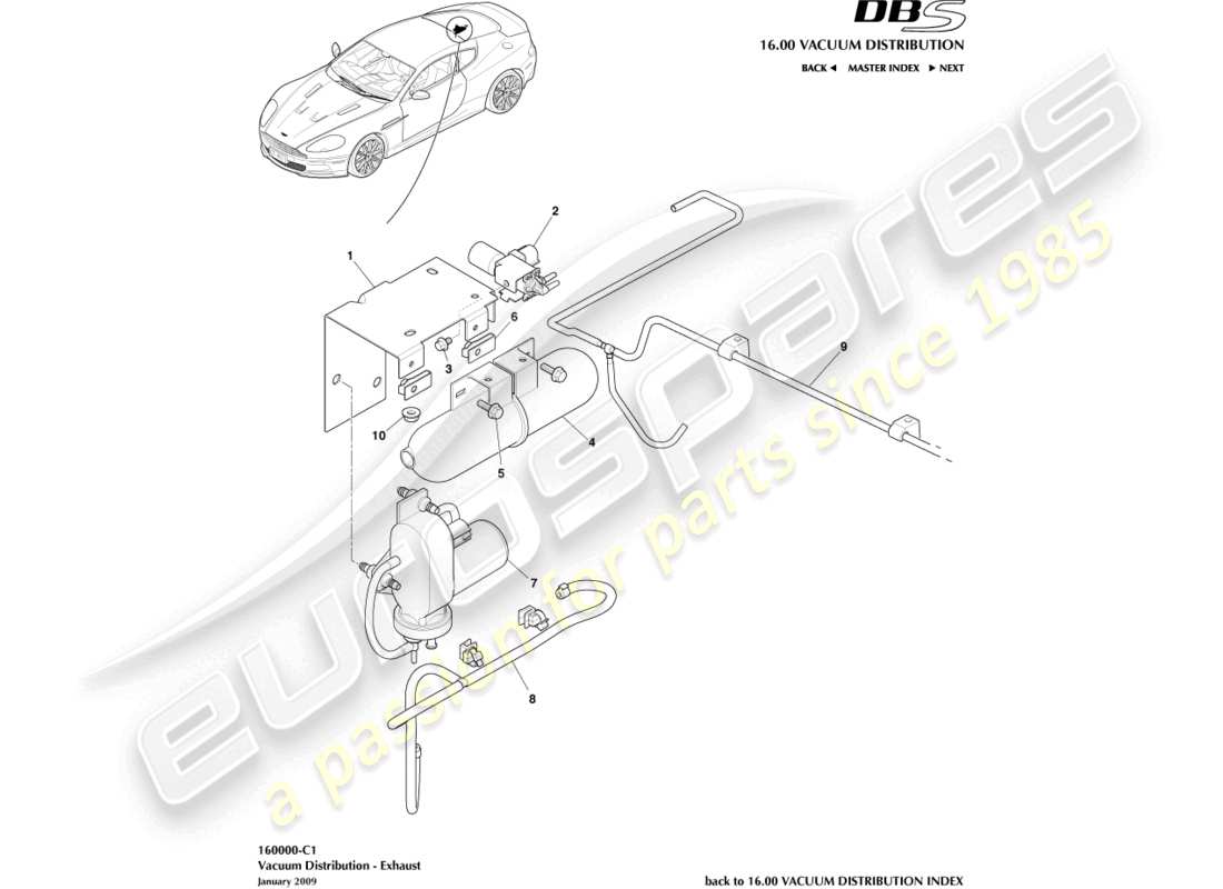 aston martin dbs (2012) vacuum distribution part diagram