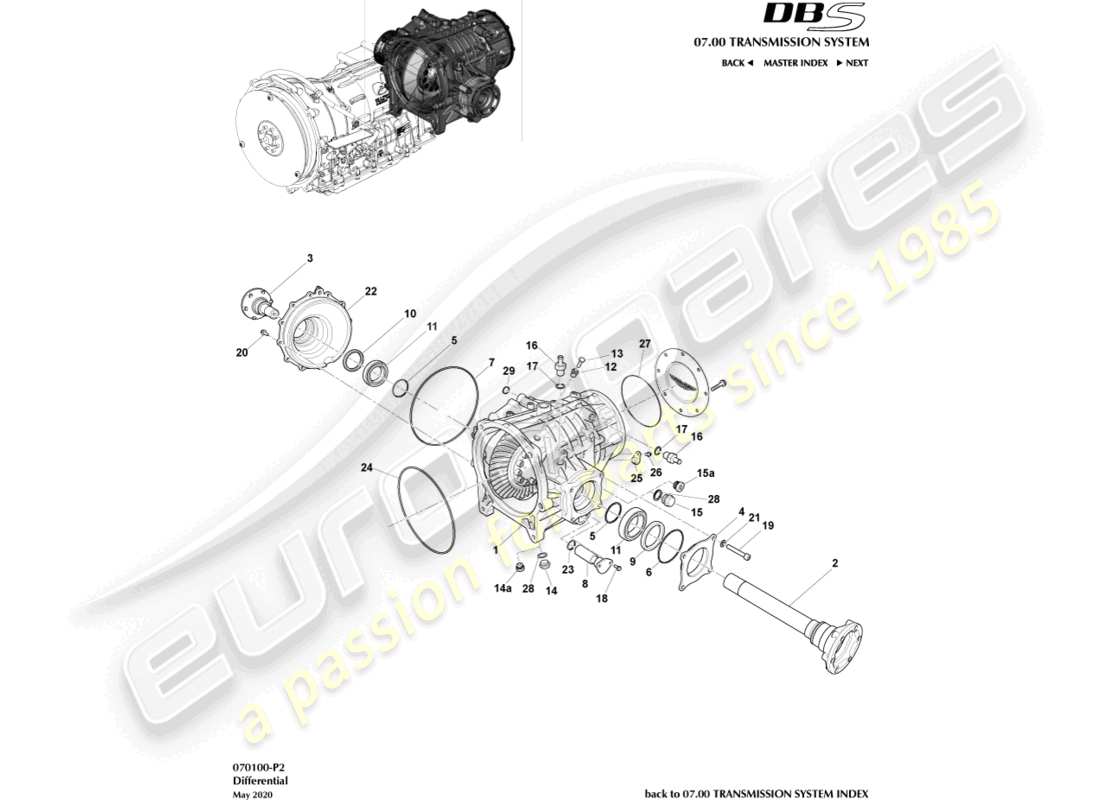 aston martin dbs (2008) differential part diagram