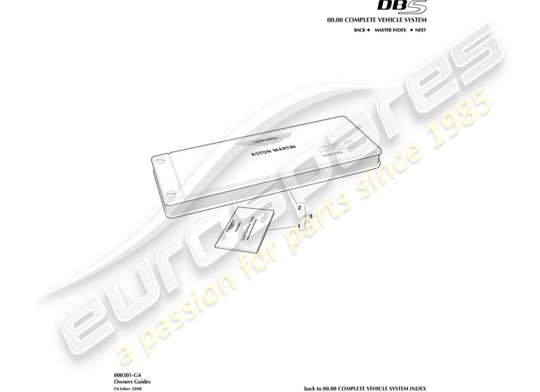 aston martin dbs (2009) owners guide part diagram