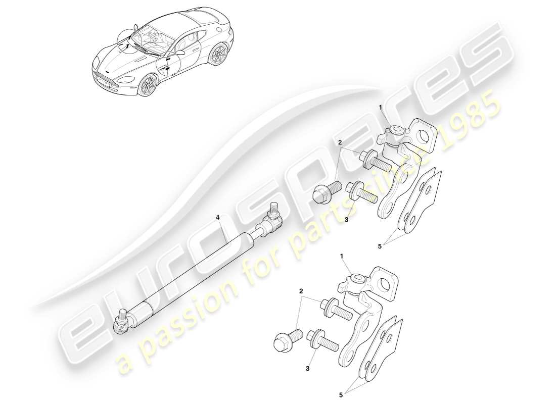 a part diagram from the aston martin v8 vantage parts catalogue