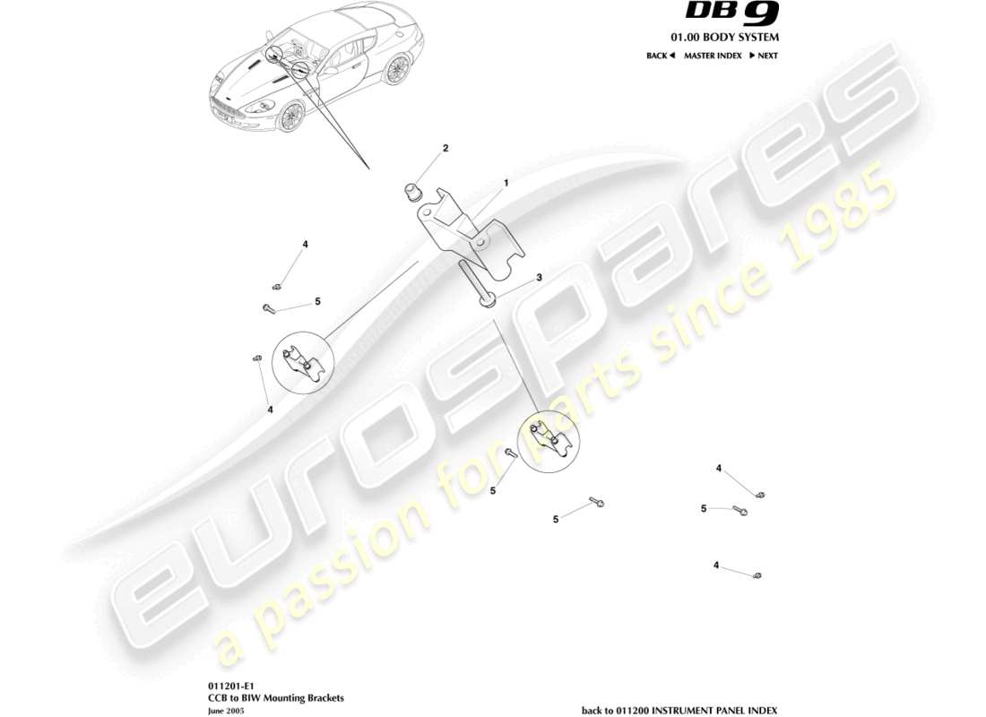 a part diagram from the aston martin db9 (2006) parts catalogue