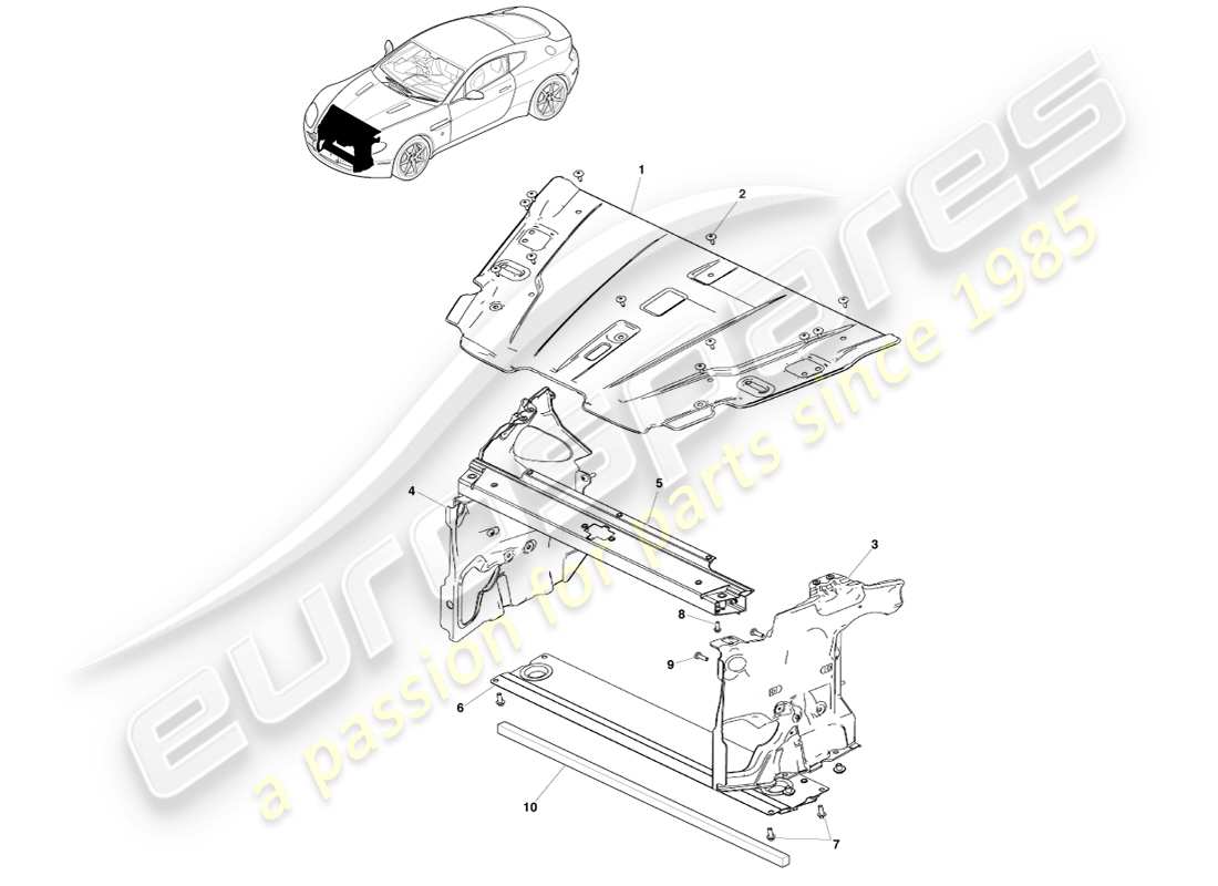 a part diagram from the aston martin v8 vantage parts catalogue