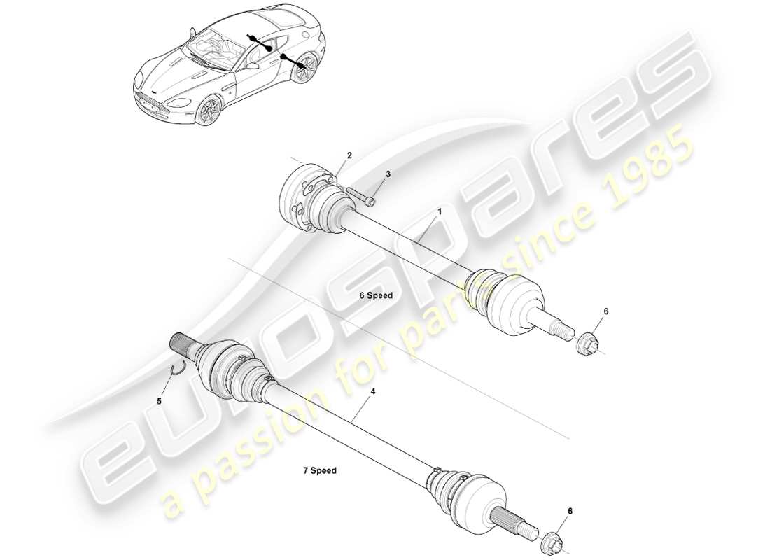 a part diagram from the aston martin v8 vantage parts catalogue