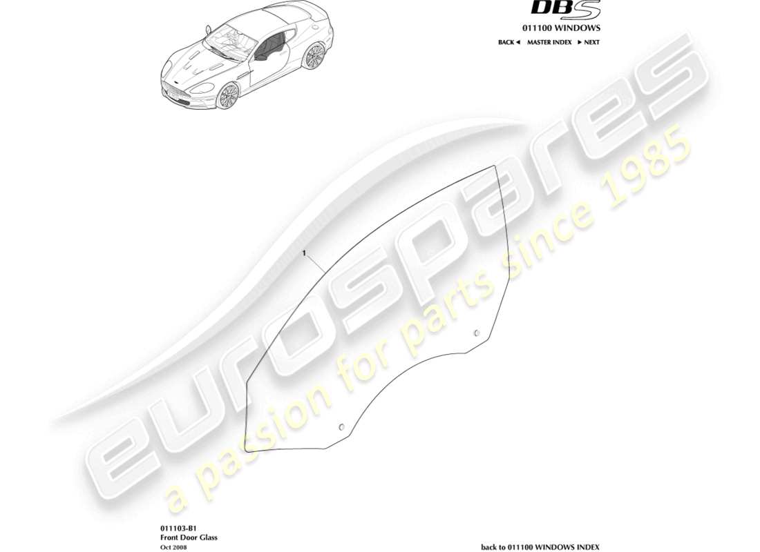 a part diagram from the aston martin dbs (2008) parts catalogue