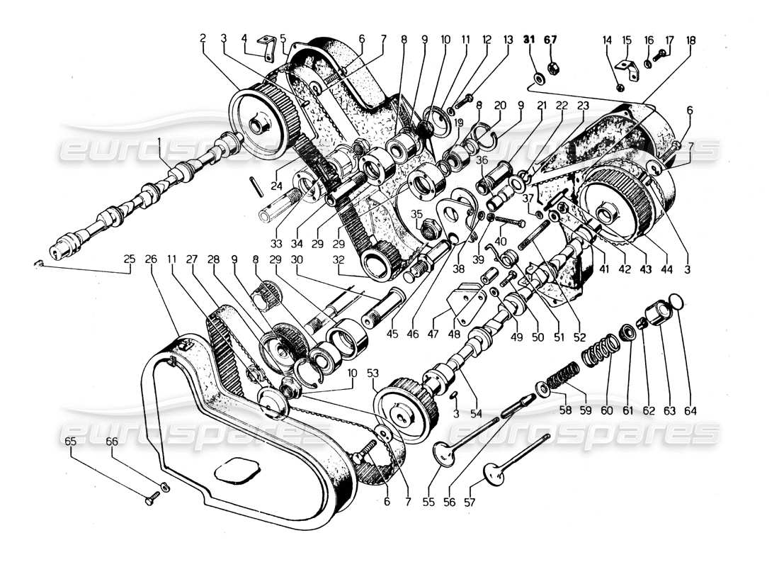lamborghini urraco p250 / p250s distribution part diagram