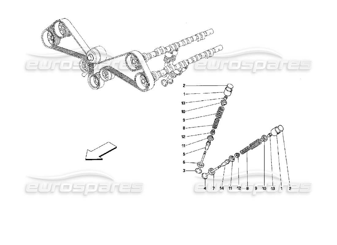 FERRARI MONDIAL 3.4 T COUPE/CABRIO TIMING TAPPET PART DIAGRAM ferrari mondial 3.4 t coupe/cabrio timing tappet part diagram