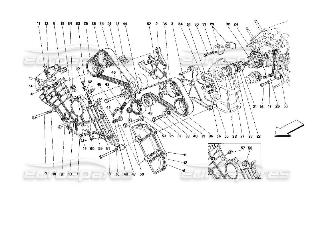 FERRARI MONDIAL 3.4 T COUPE/CABRIO TIMING - CONTROLS PART DIAGRAM ferrari mondial 3.4 t coupe/cabrio timing - controls part diagram