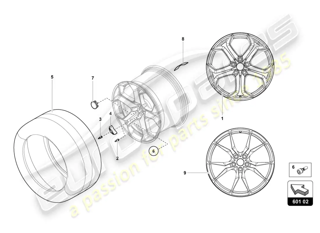 lamborghini lp700-4 coupe (2015) wheels/tyres rear parts diagram