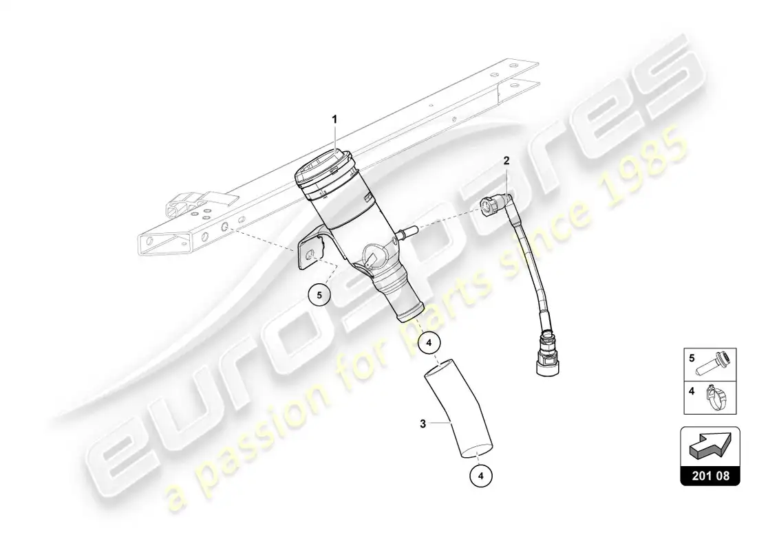 lamborghini lp610-4 coupe (2016) fuel filler neck parts diagram