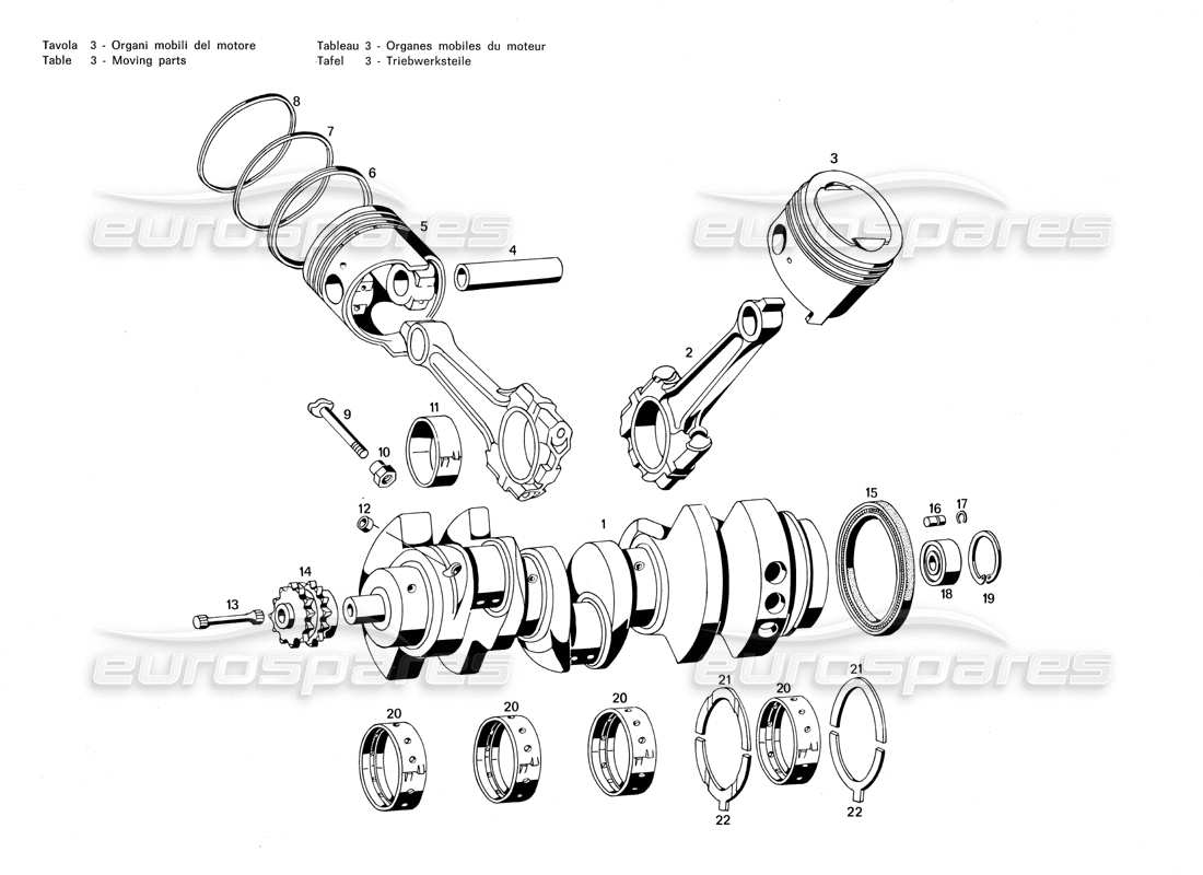MASERATI MERAK 3.0 MOVING PARTS PART DIAGRAM maserati merak 3.0 moving parts part diagram