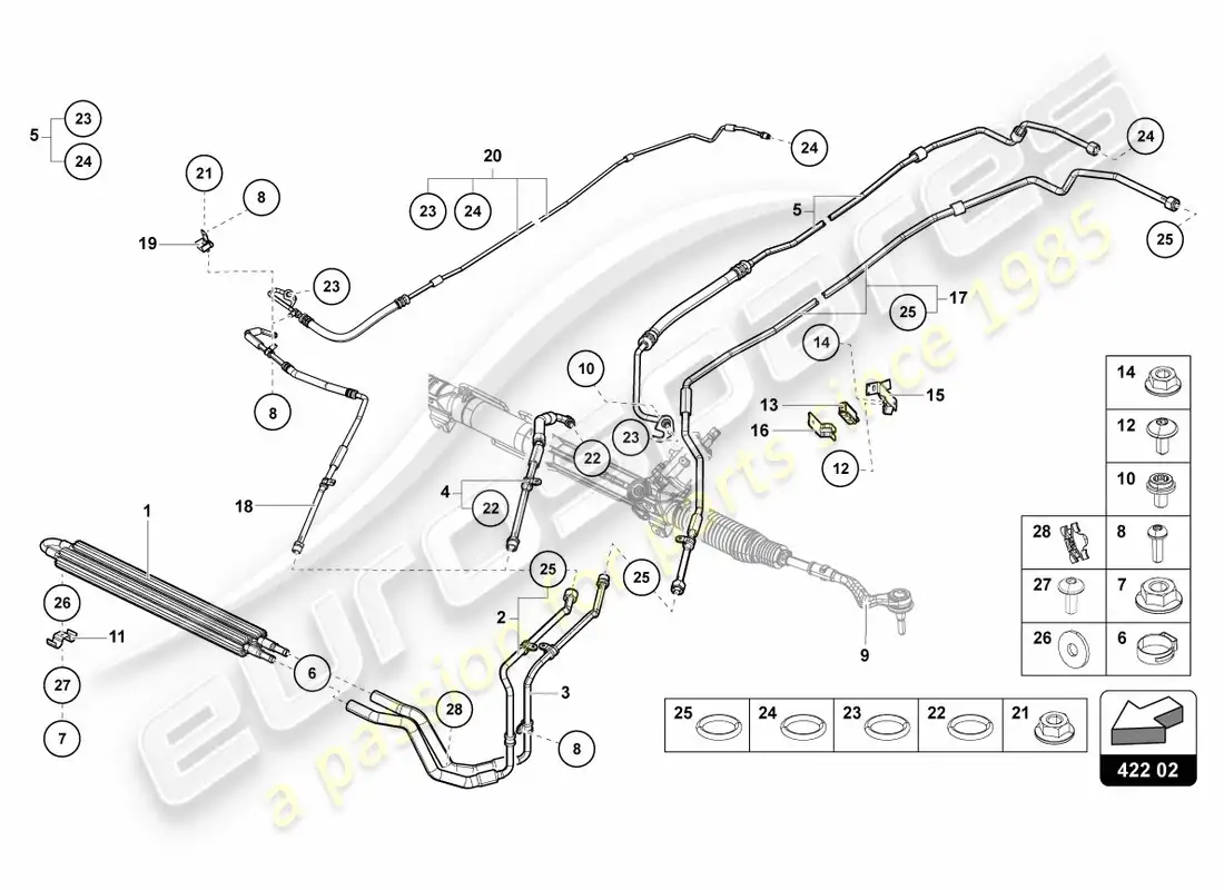 lamborghini centenario coupe (2017) power steering parts diagram