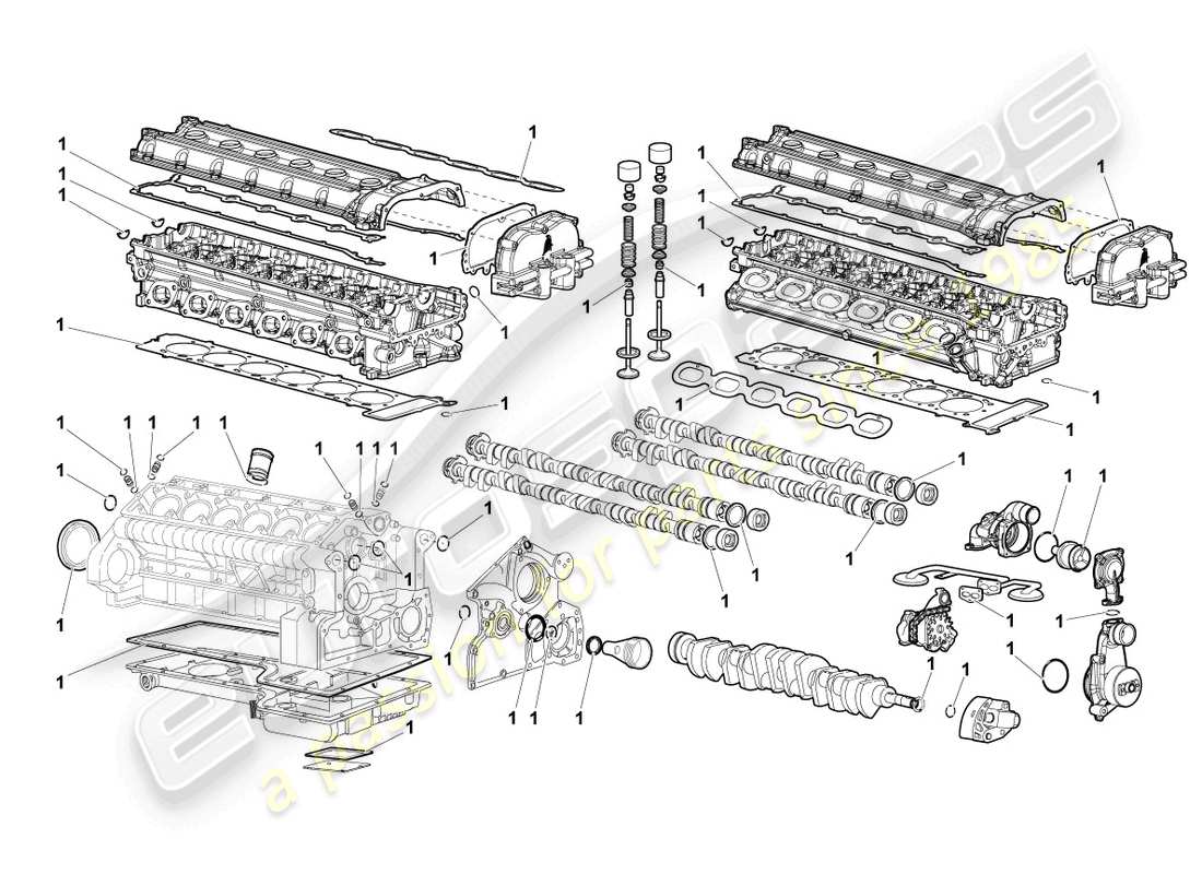 a part diagram from the lamborghini lp640 coupe (2007) parts catalogue