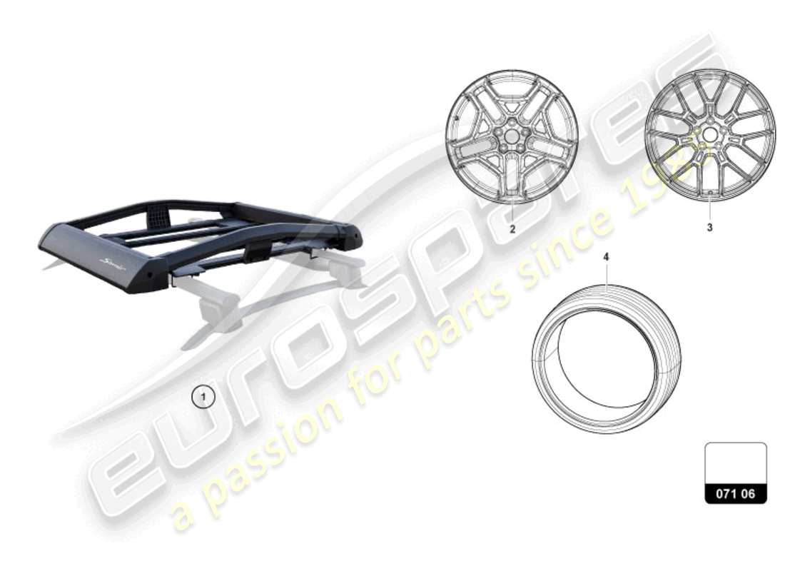 a part diagram from the lamborghini huracan accessories parts catalogue