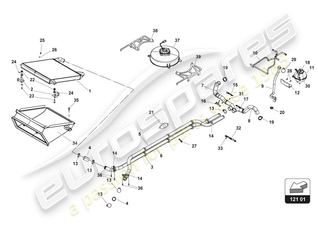 a part diagram from the lamborghini huracan squadra corse parts catalogue