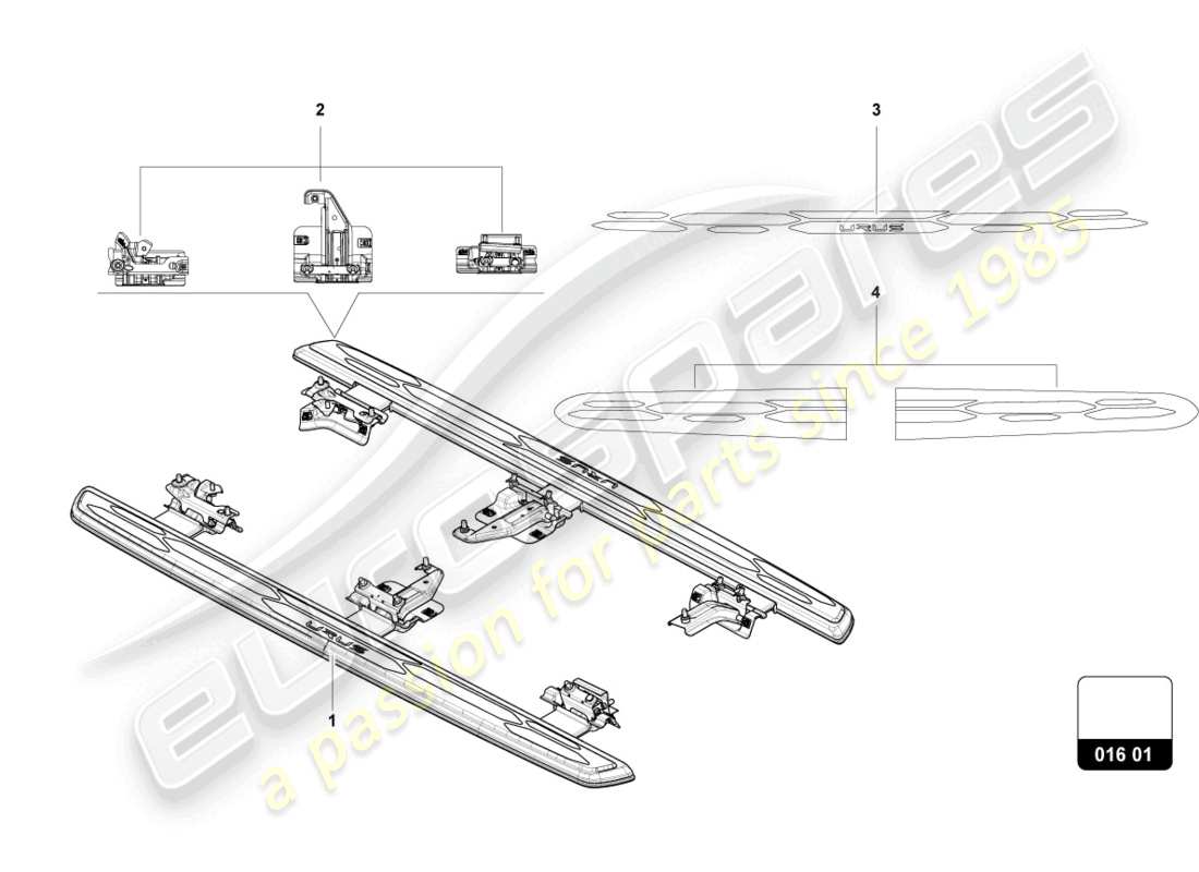 a part diagram from the lamborghini urus performante (accessories) parts catalogue