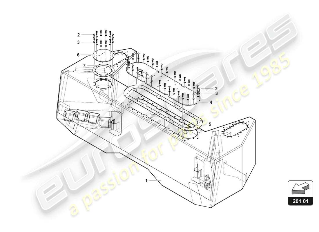 a part diagram from the lamborghini huracan squadra corse parts catalogue