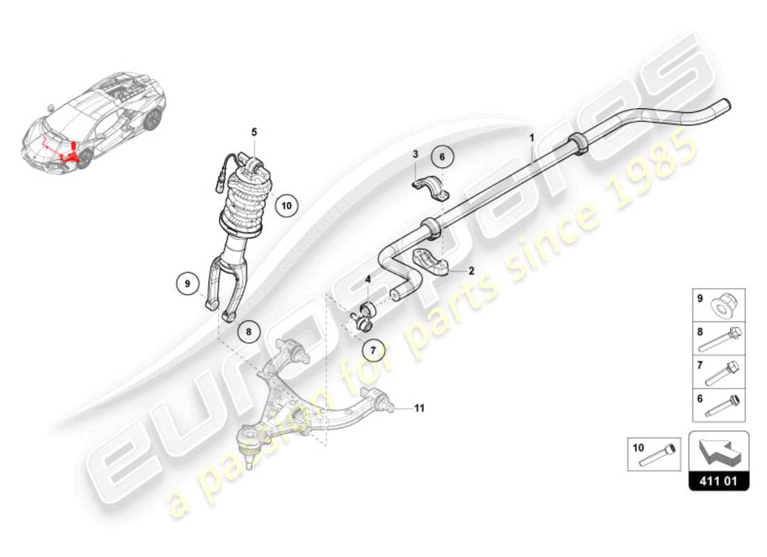 a part diagram from the lamborghini revuelto parts catalogue