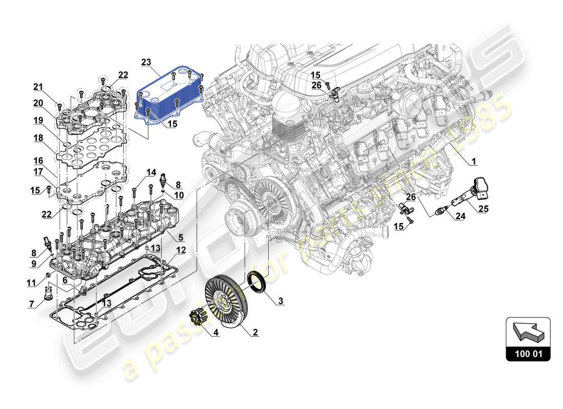 lamborghini 2018 (gt3 evo) auxiliary engine part diagram