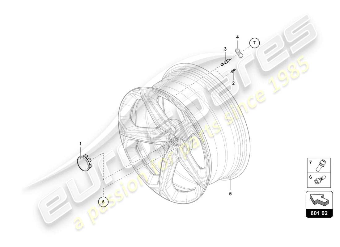 lamborghini urus performante (2023) tyre pressure sensor part diagram