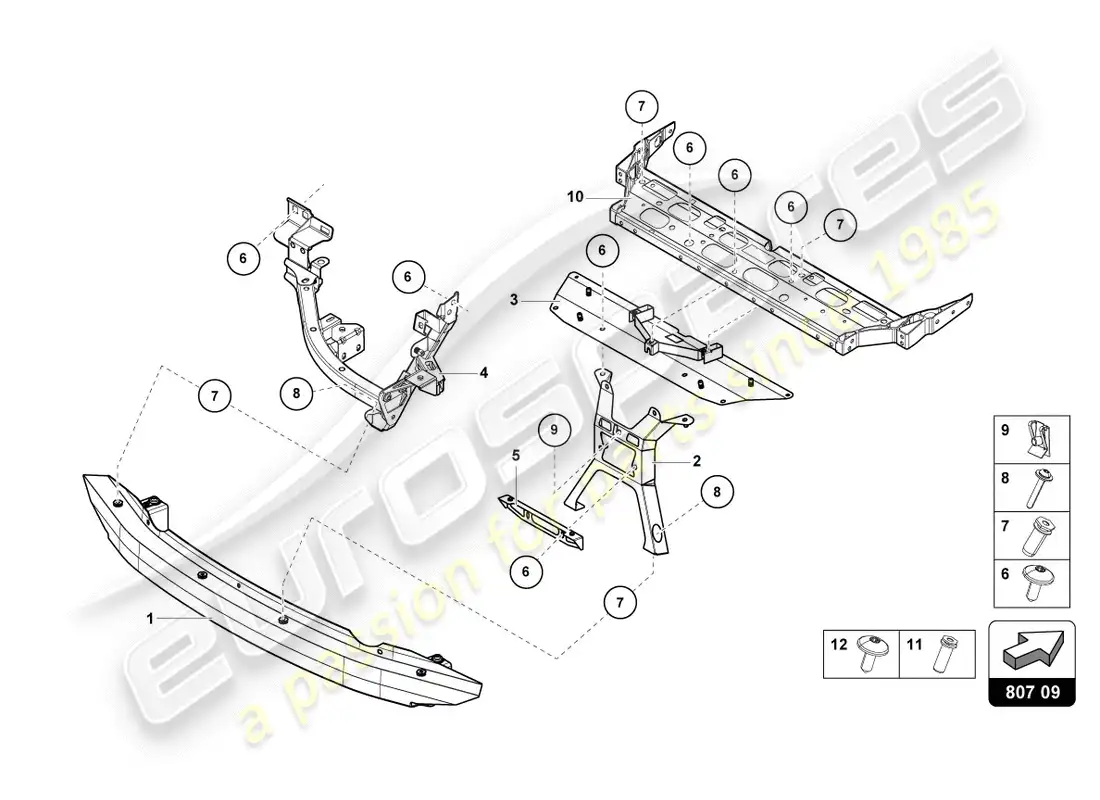lamborghini performante spyder (2020) bumper carrier rear parts diagram