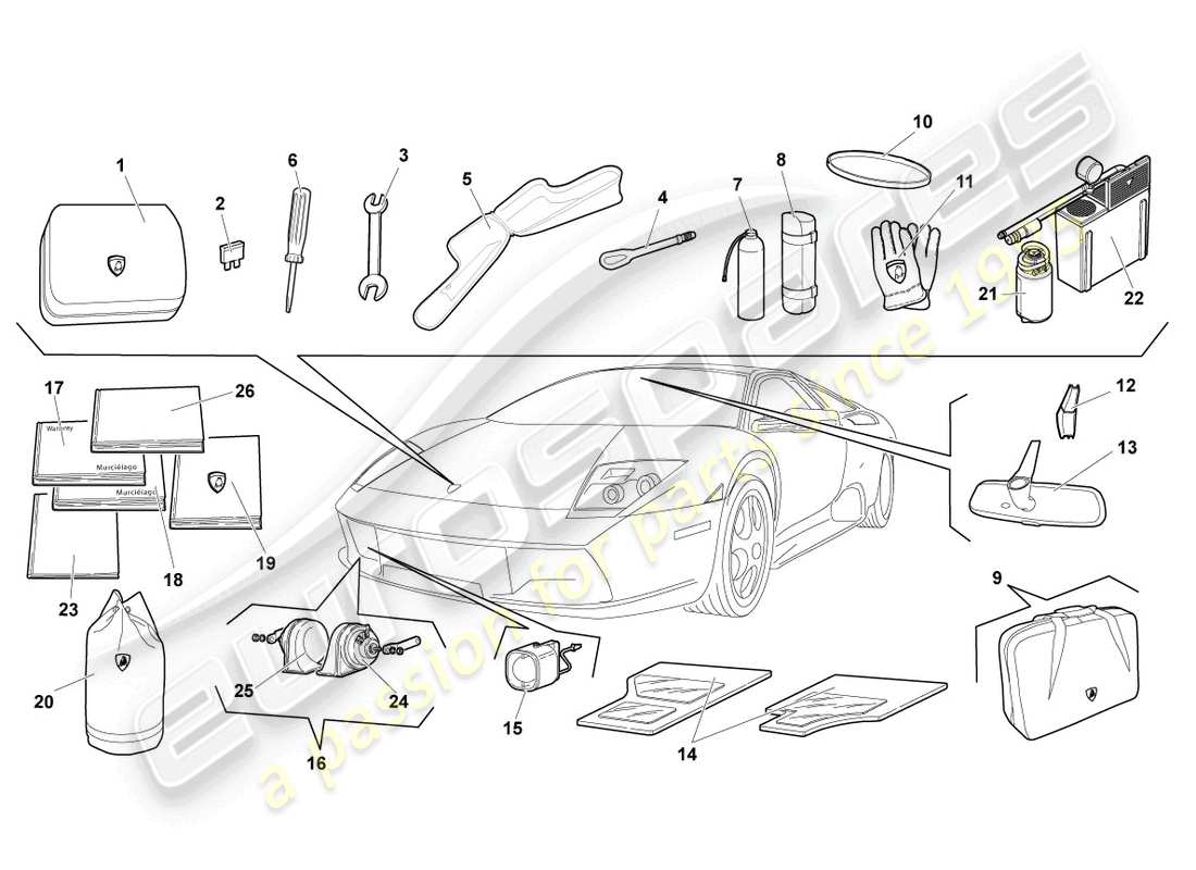 lamborghini reventon vehicle tools parts diagram
