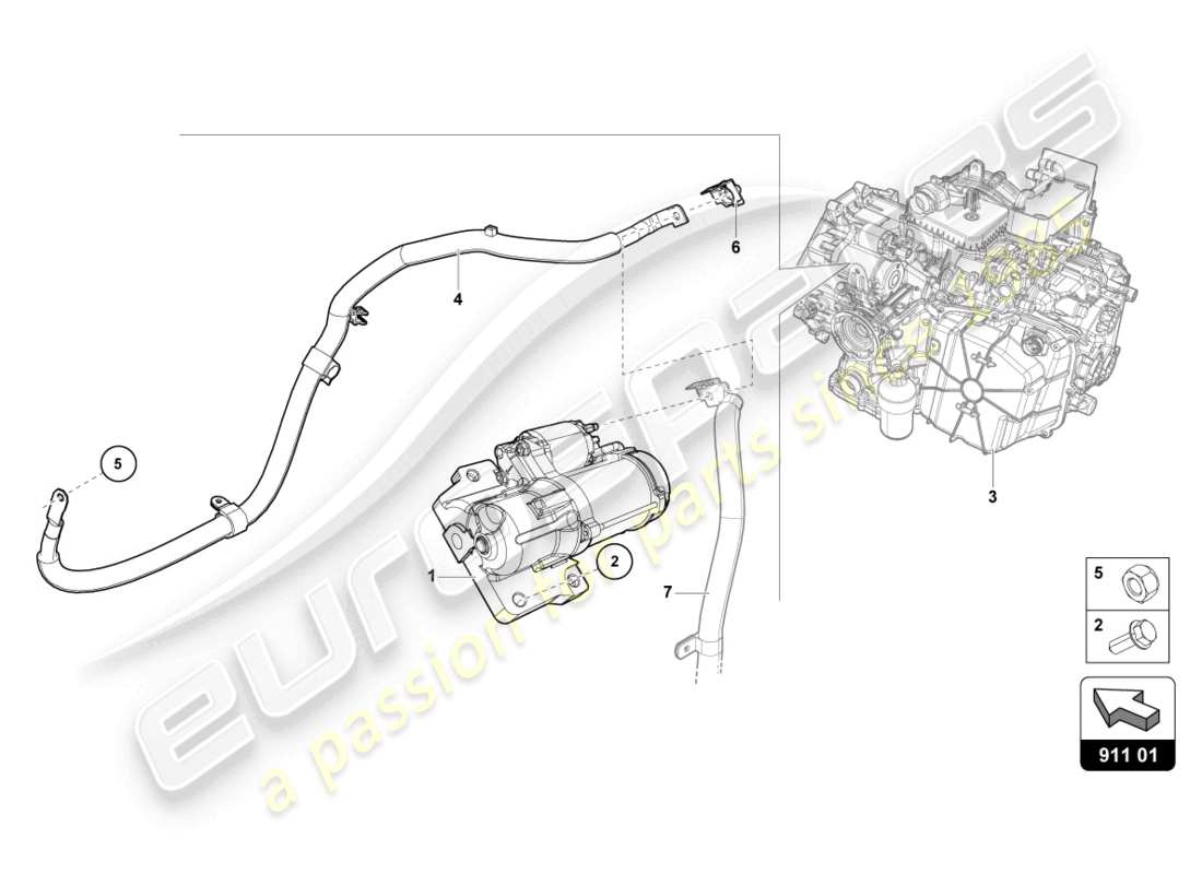 lamborghini 2024 (tecnica) starter part diagram