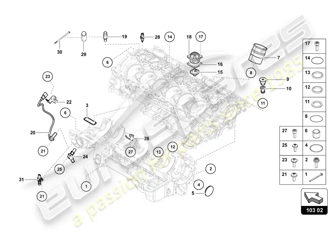 lamborghini lp700-4 coupe (2014) oil sump parts diagram