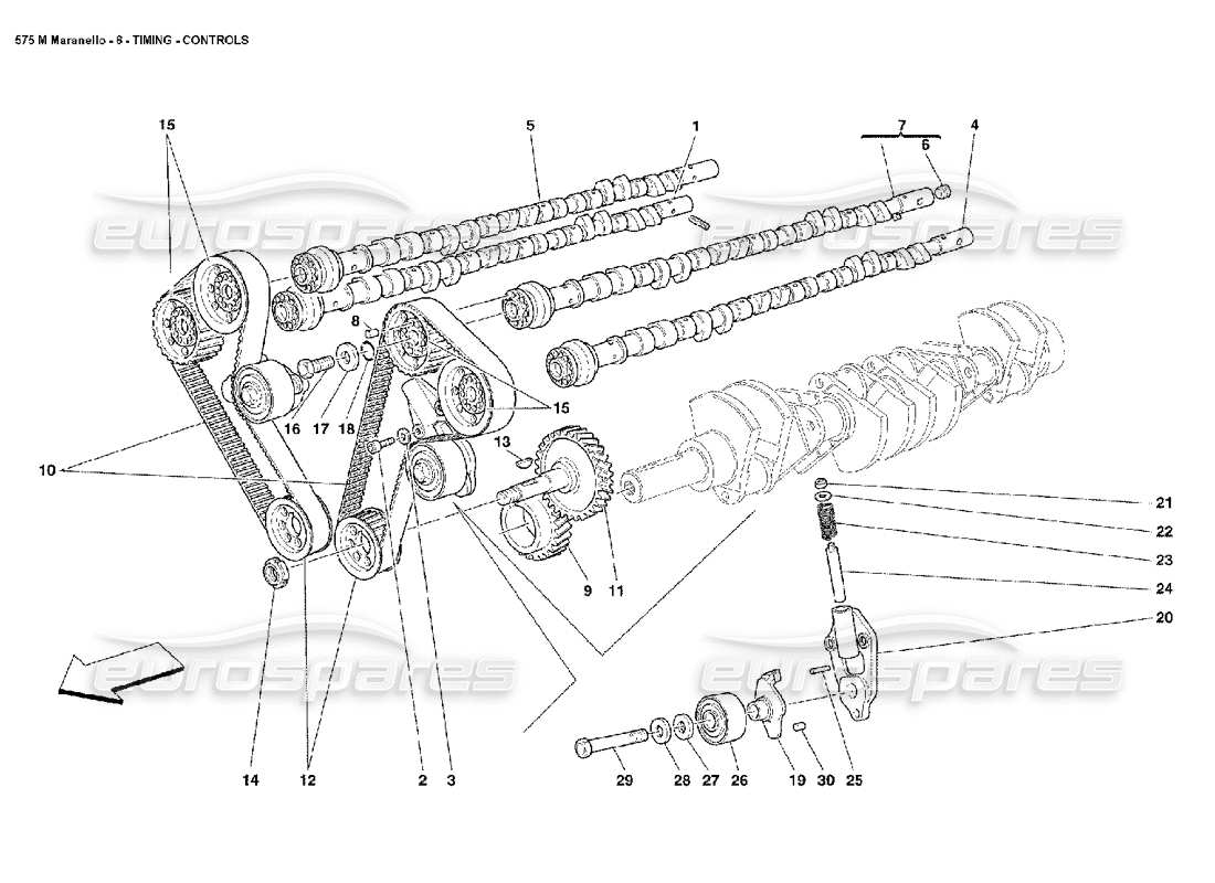 FERRARI 575M MARANELLO TIMING CONTROLS PART DIAGRAM ferrari 575m maranello timing controls part diagram
