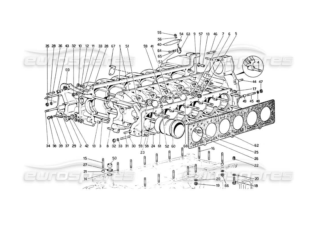 FERRARI 512 BB CRANKCASE PART DIAGRAM ferrari 512 bb crankcase part diagram