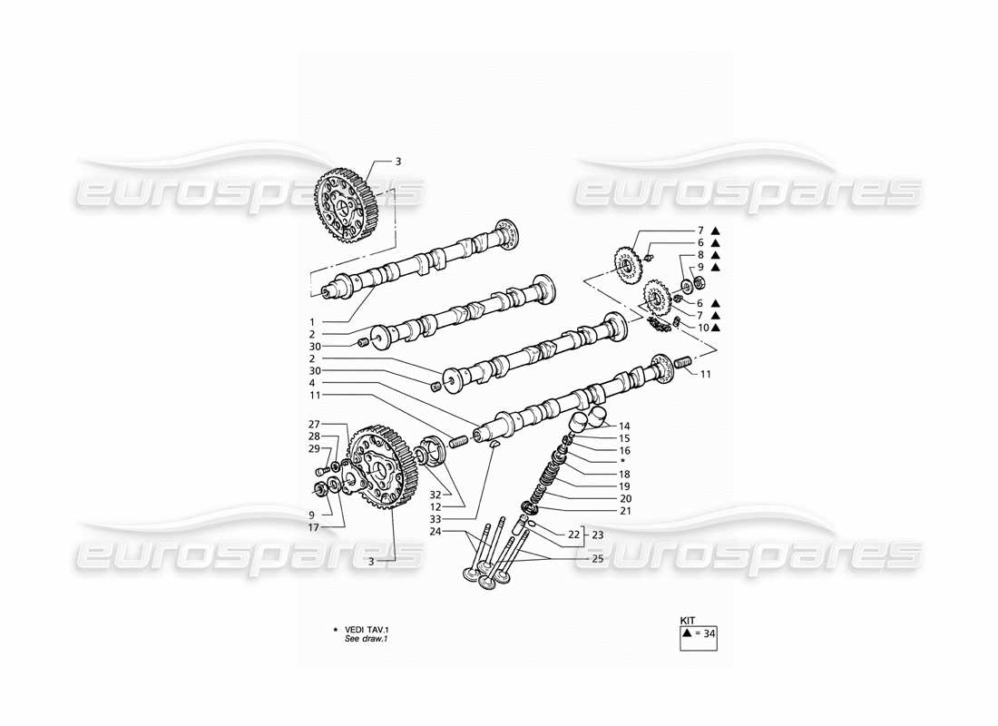 maserati qtp v6 (1996) timing part diagram