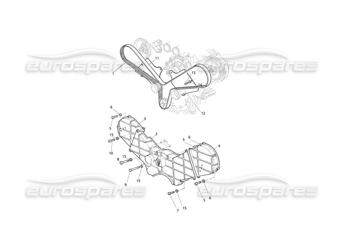MASERATI QTP V8 EVOLUZIONE TIMING COMMAND AND COVERS PART DIAGRAM maserati qtp v8 evoluzione timing command and covers part diagram