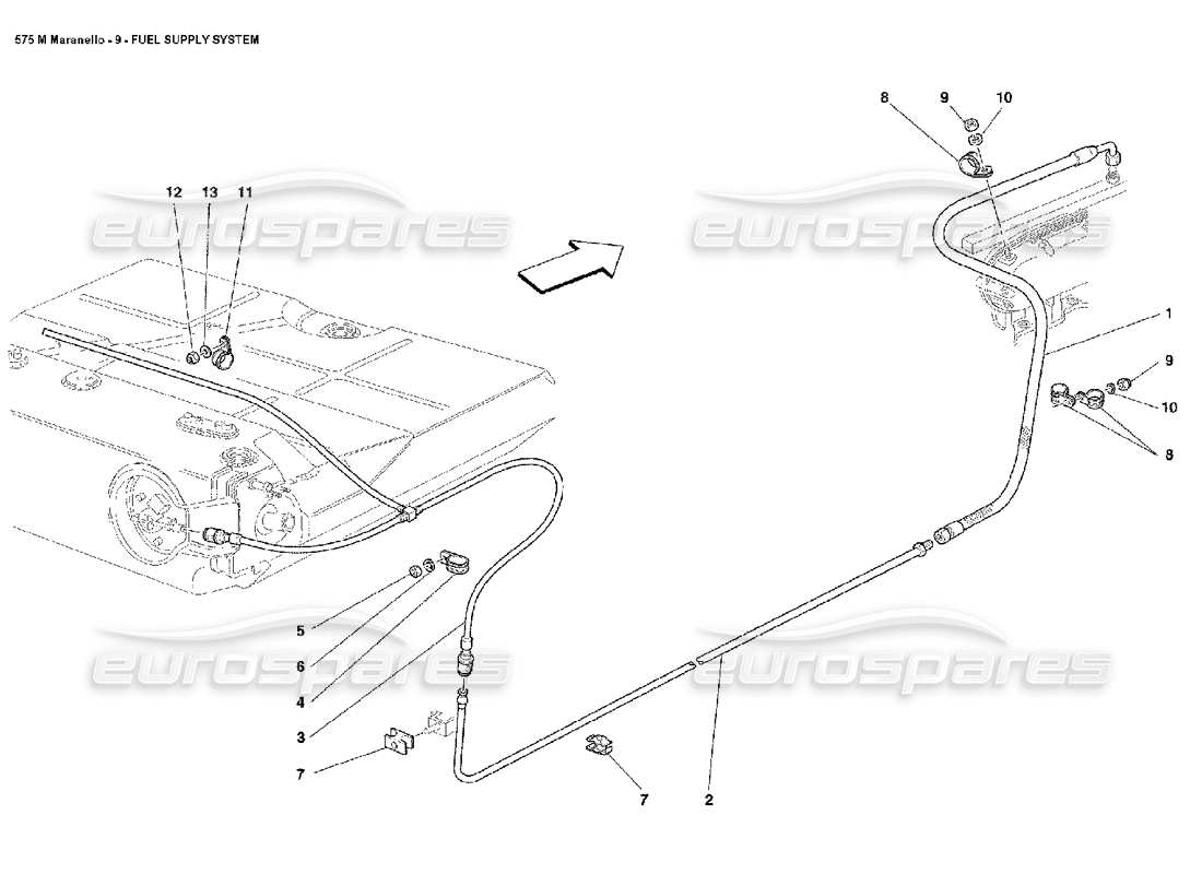FERRARI 575M MARANELLO FUEL SUPPLY SYSTEM PART DIAGRAM ferrari 575m maranello fuel supply system part diagram