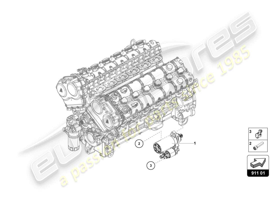 lamborghini 2022 (lp770-4 svj coupe) starter parts diagram