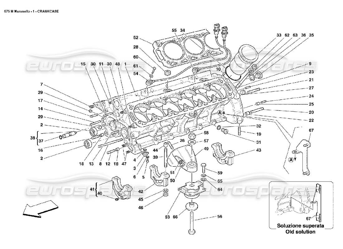 FERRARI 575M MARANELLO CRANKCASE PART DIAGRAM ferrari 575m maranello crankcase part diagram