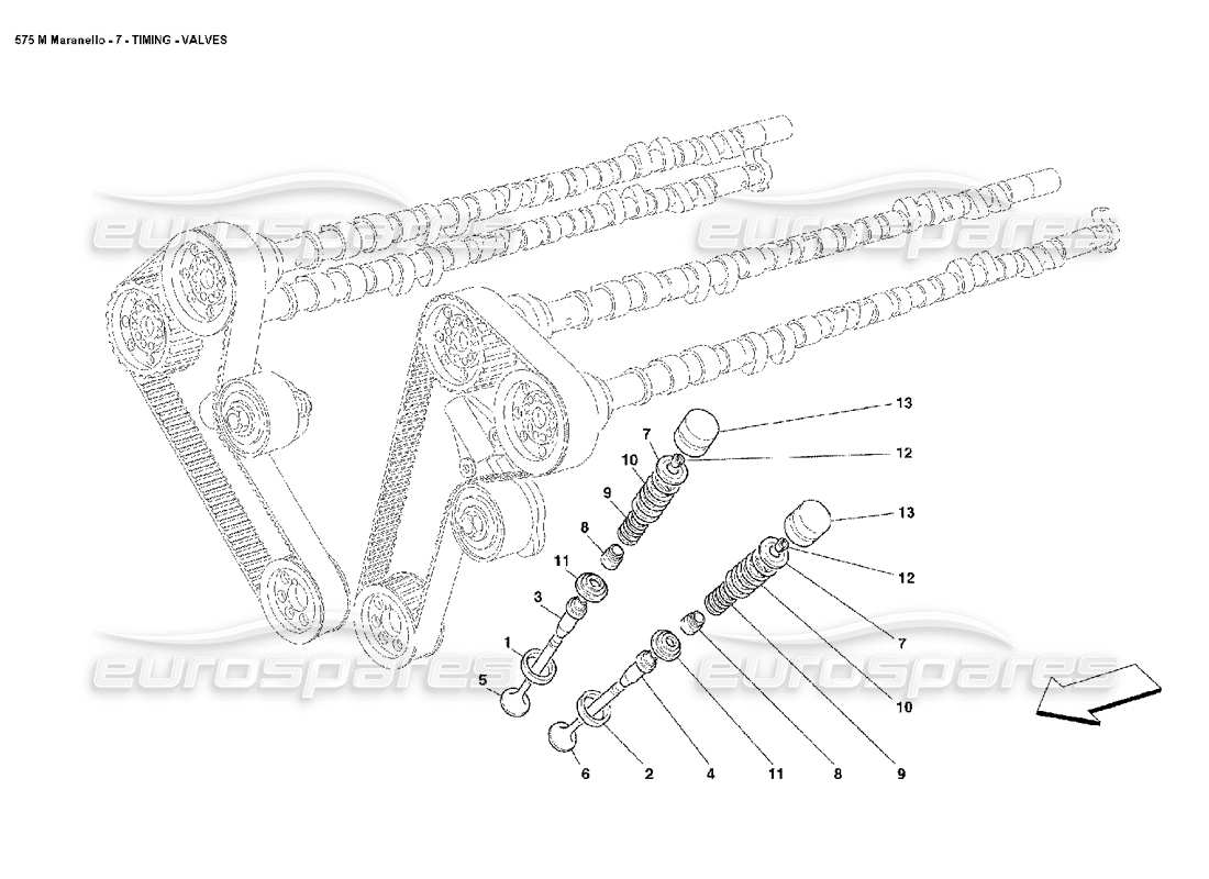 FERRARI 575M MARANELLO TIMING VALVES PART DIAGRAM ferrari 575m maranello timing valves part diagram