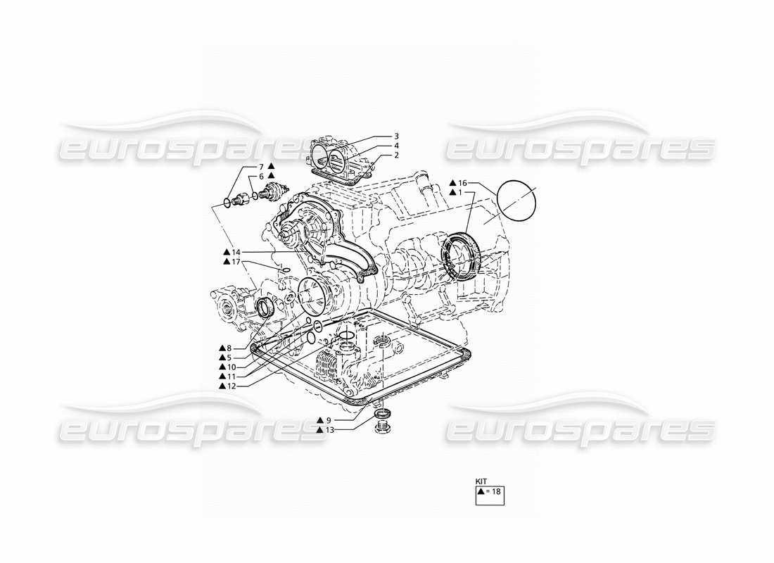 maserati ghibli 2.8 (abs) gaskets and oil seals for block overhaul part diagram