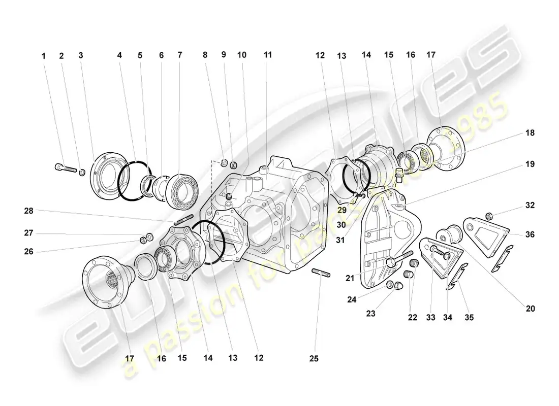 lamborghini murcielago coupe (2003) housing for differential parts diagram