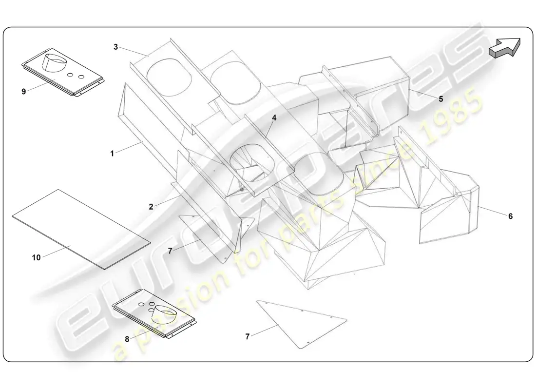 lamborghini super trofeo (2009-2014) shield parts diagram
