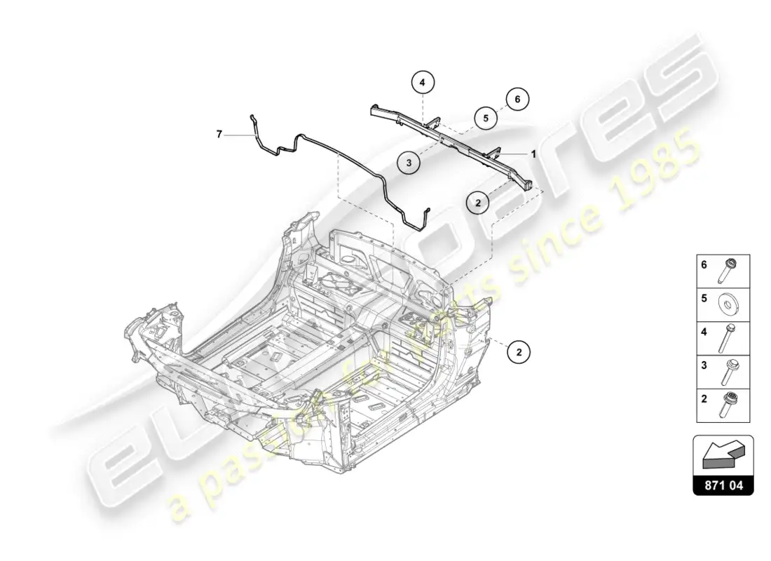 lamborghini lp580-2 spyder (2017) cross member rear parts diagram