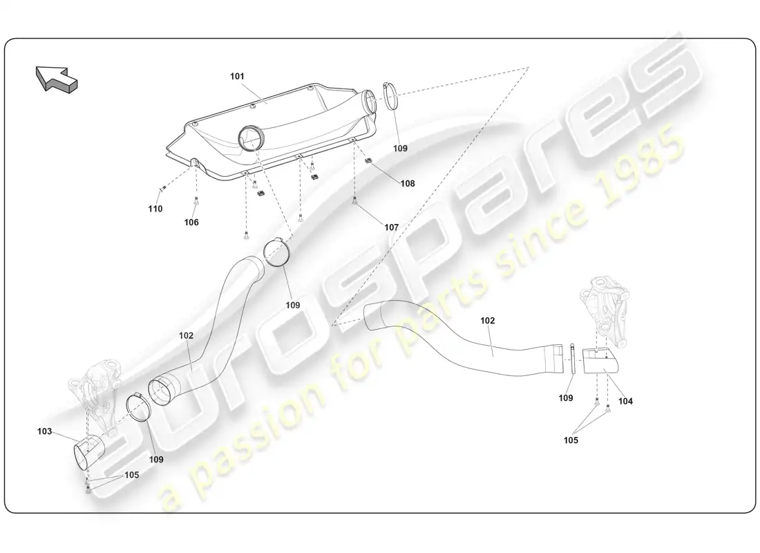 lamborghini super trofeo (2009-2014) gtr brake cooling parts diagram