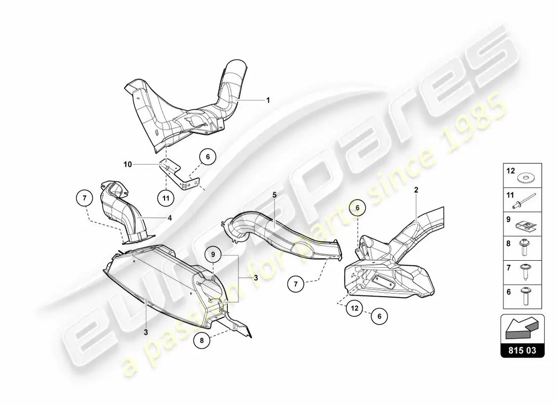 lamborghini lp700-4 coupe (2012) air duct cardboard parts diagram