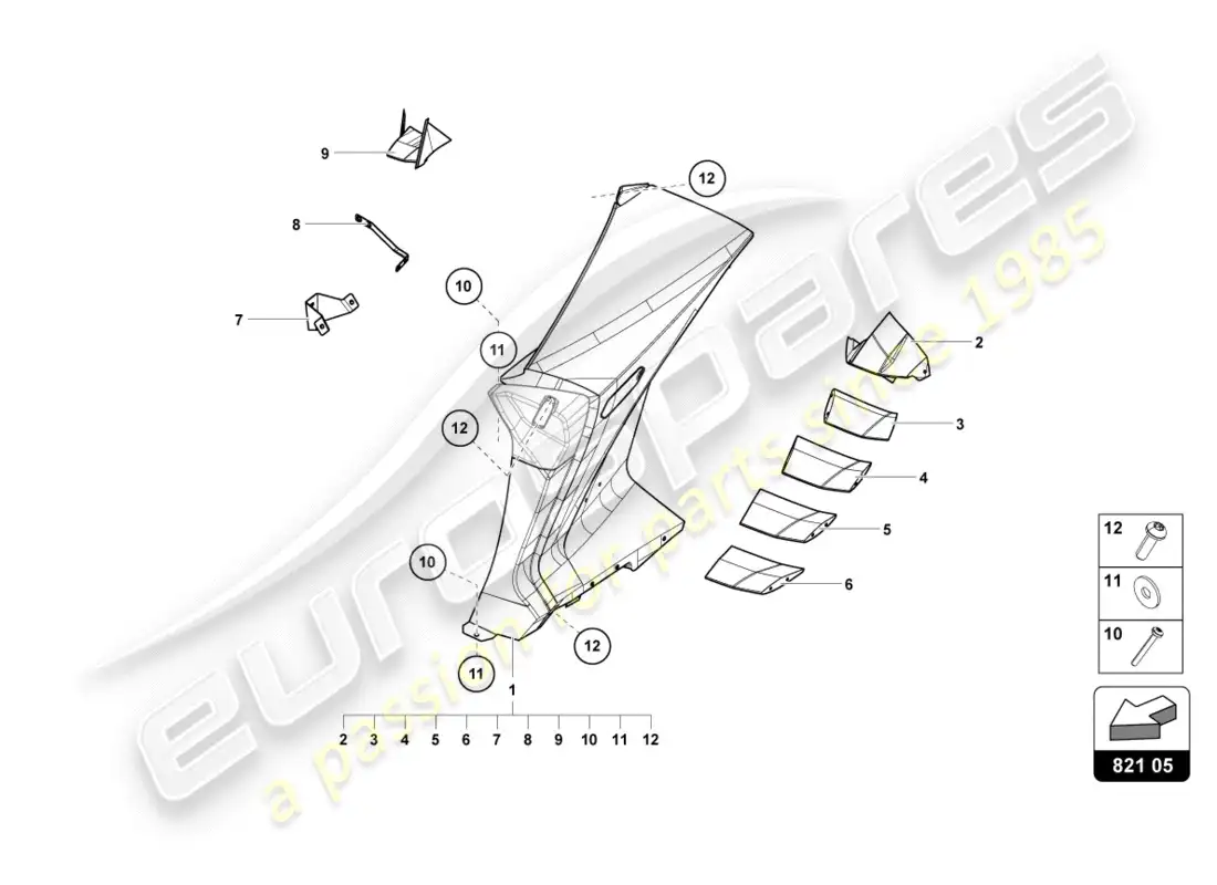 lamborghini centenario roadster (2017) side panel trim rear parts diagram