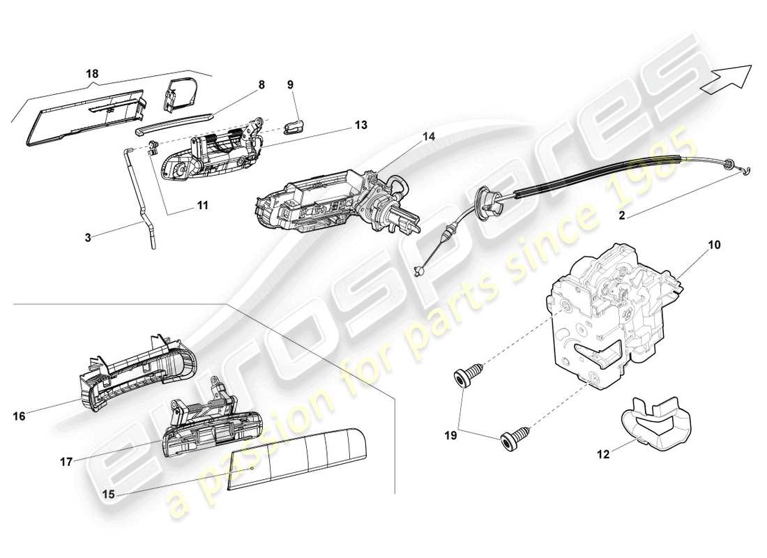 lamborghini lp570-4 sl (2011) door lock part diagram