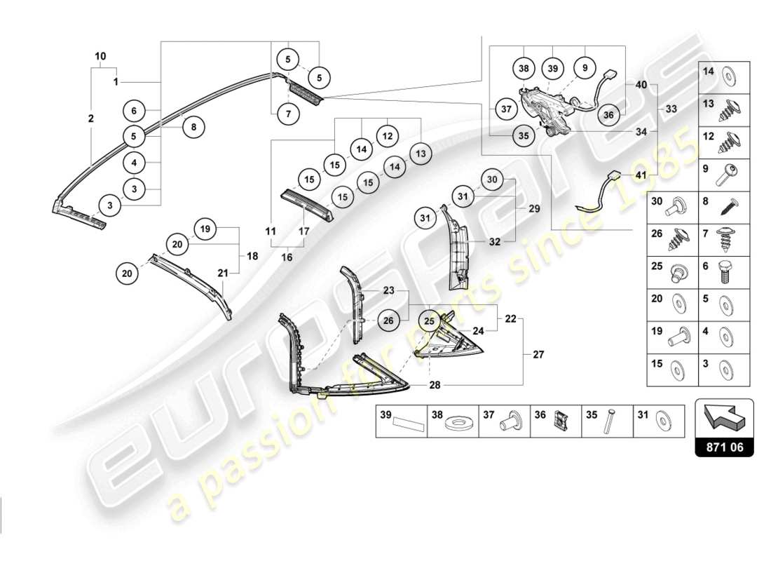 lamborghini evo spyder (2024) seal parts diagram