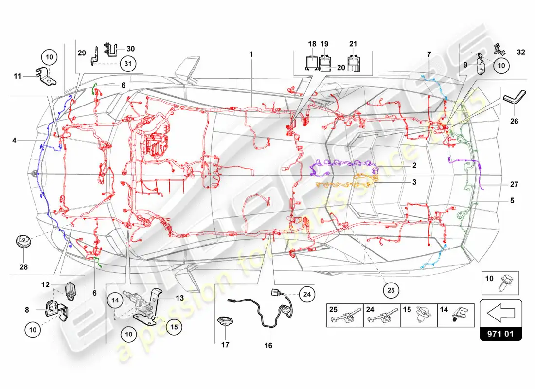 lamborghini centenario roadster (2017) electrics parts diagram