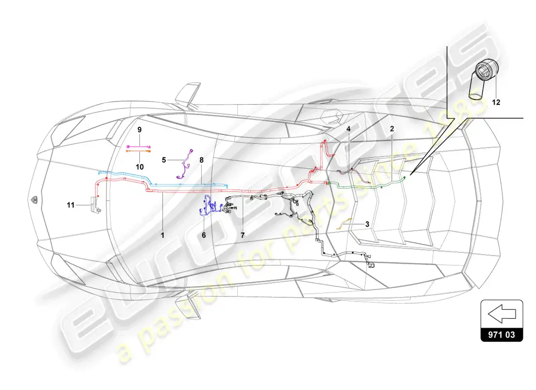 lamborghini sian (2020) electrical system parts diagram