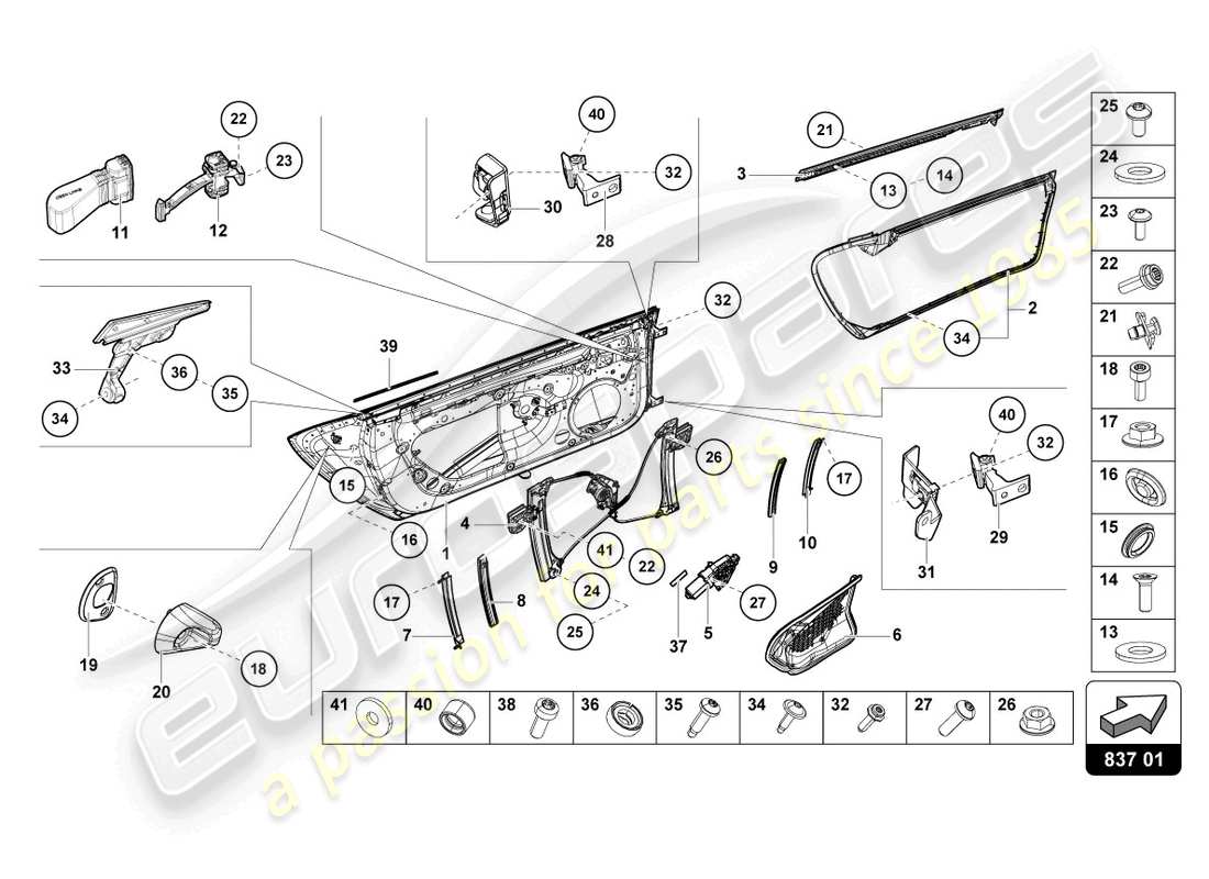 lamborghini tecnica (2023) doors part diagram